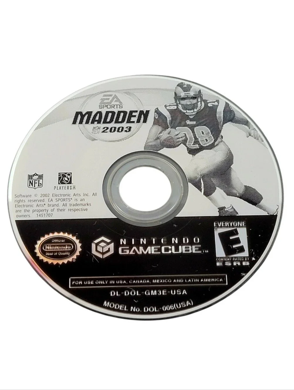 Madden NFL 2003 (Nintendo GameCube, 2002) DISC ONLY Includes Paper Sleeve. The p